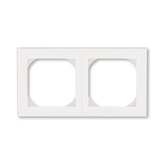 rámeček dvojnásobný s otvorem 55x55; perleťová/ledová bílá, design LEVIT M